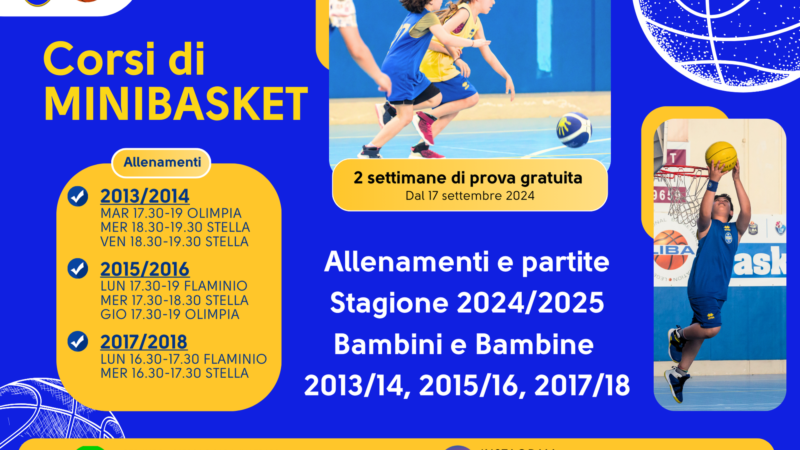 MINIBASKET – APERTE LE ISCRIZIONI