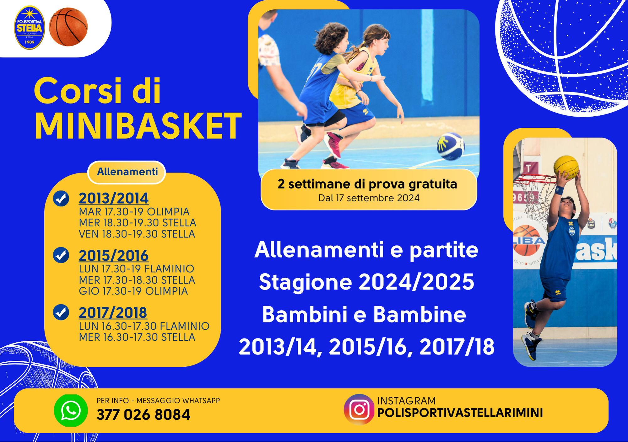 MINIBASKET – APERTE LE ISCRIZIONI